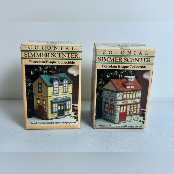 JSNY Other - Colonial Simmer Scenter Porcelain Bisque Collectible Lot of 2 Store & Mill VTG